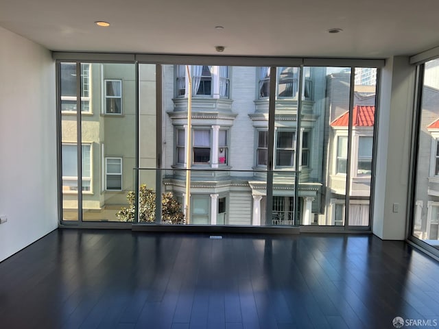 interior space with hardwood / wood-style flooring