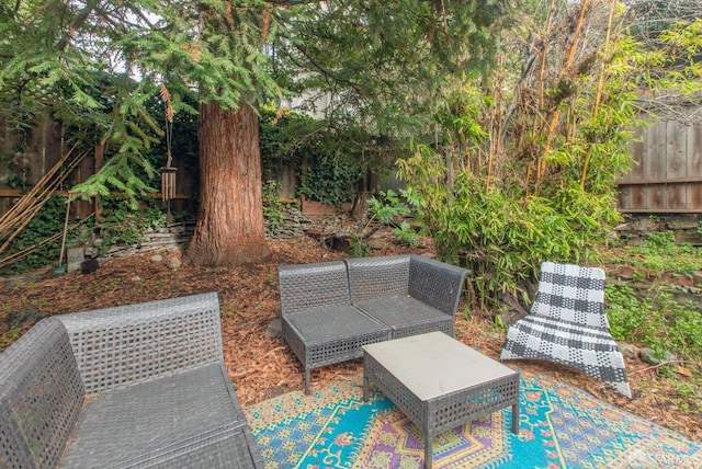 view of patio / terrace with an outdoor living space