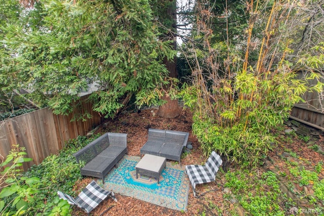 view of yard with outdoor lounge area