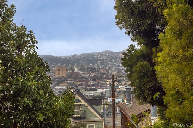 property's view of city featuring a mountain view