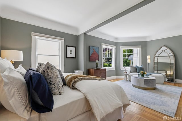 1123 Greenwich St, San Francisco, CA 94109 - bedroom with light wood-type flooring and baseboards