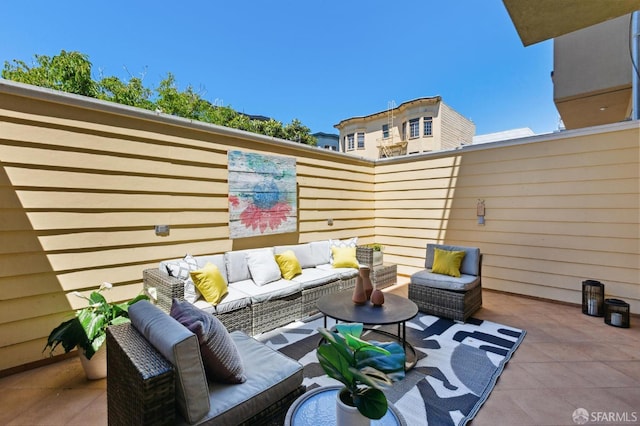 view of patio / terrace featuring an outdoor hangout area