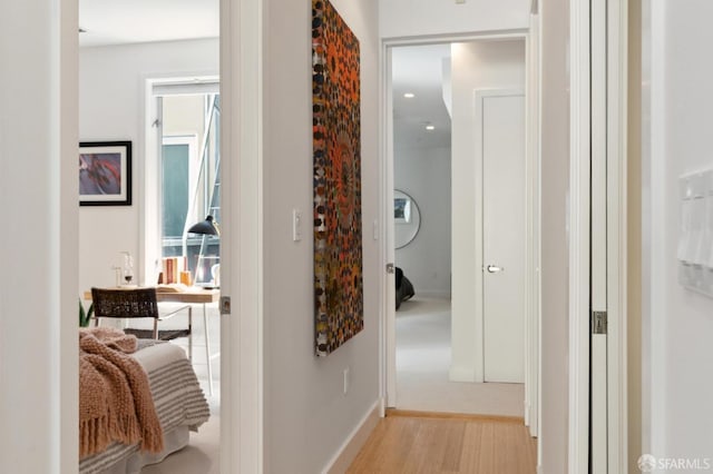 hall featuring light hardwood / wood-style floors