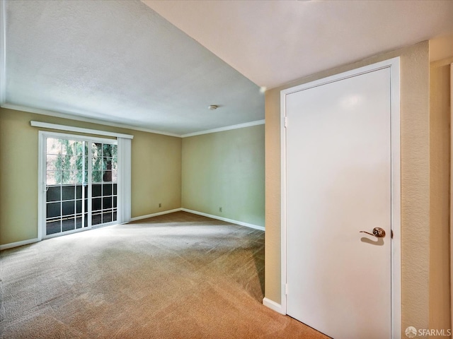 605 Canyon Oaks Dr Unit B, Oakland, CA 94605 - empty room with ornamental molding and carpet floors