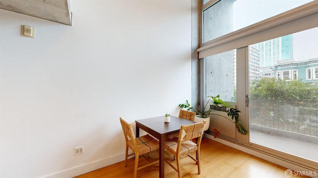 dining room featuring light wood-type flooring