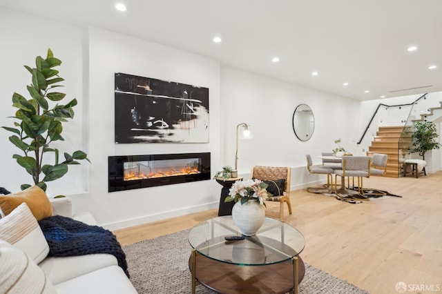 living room featuring hardwood / wood-style floors