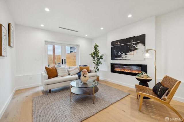 living room featuring hardwood / wood-style flooring