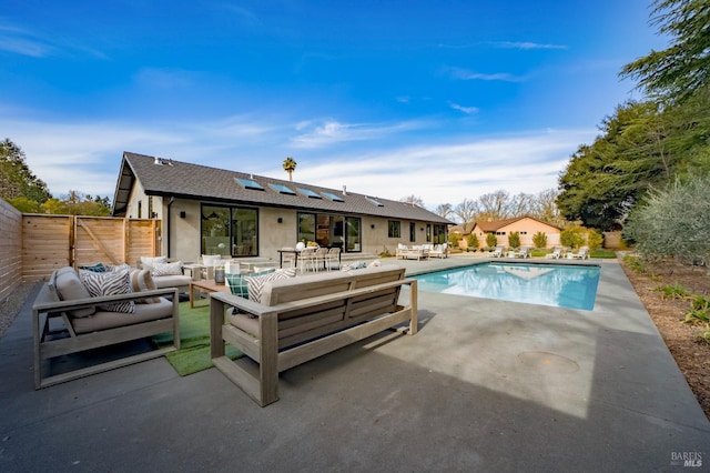 view of pool with an outdoor hangout area and a patio area