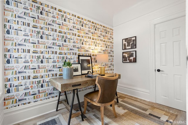 office area with baseboards