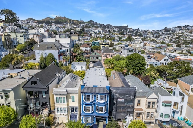aerial view with a residential view