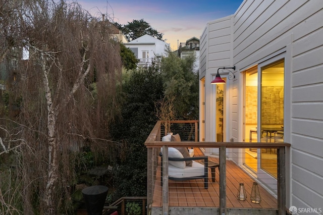 view of deck at dusk