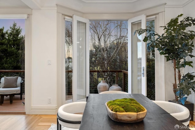 dining room with wood-type flooring