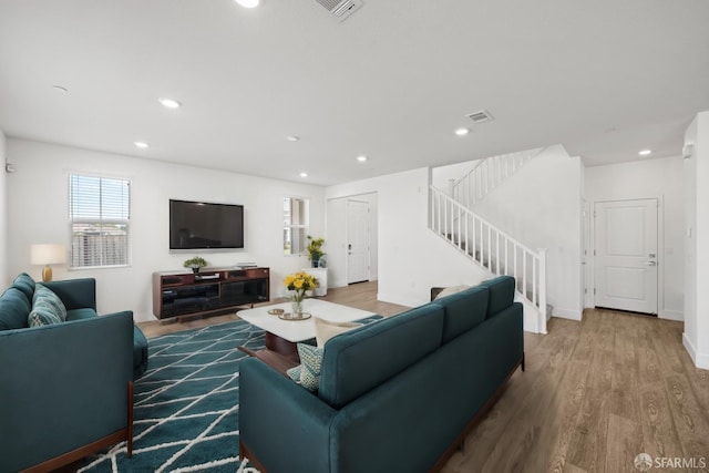 living room featuring hardwood / wood-style flooring