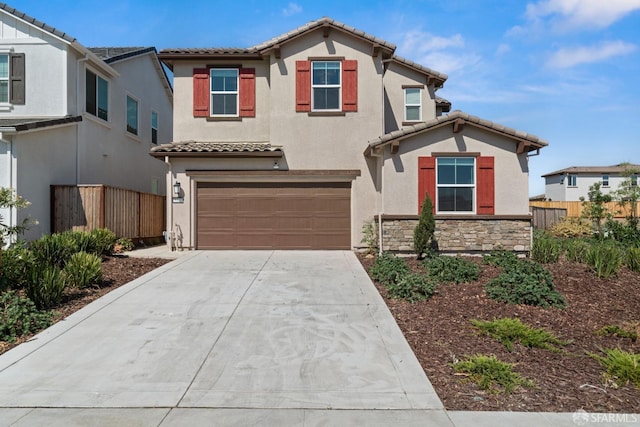 view of front of house with a garage