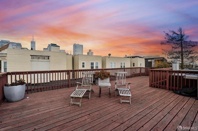 view of deck at dusk