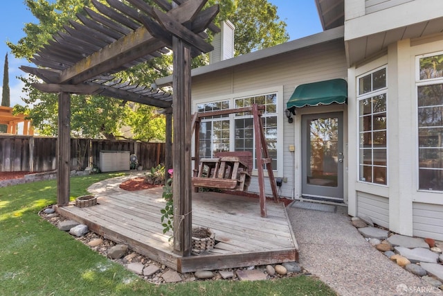 4737 Crestone Peak Dr, Antioch, CA 94531 - wooden terrace with a yard, a pergola, and fence