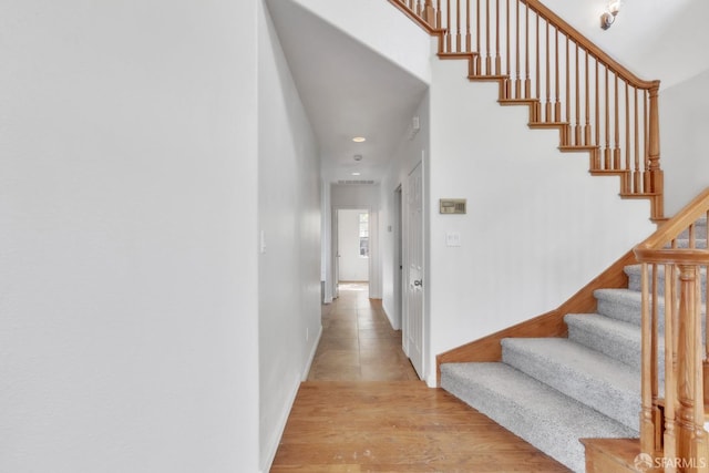 4737 Crestone Peak Dr, Antioch, CA 94531 - hall featuring stairs, recessed lighting, baseboards, and light wood-style flooring