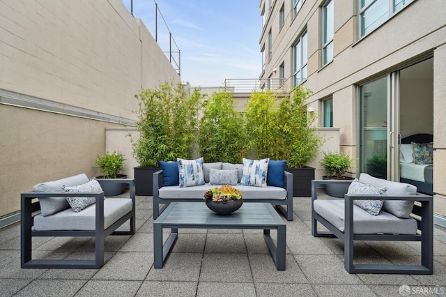 view of patio with an outdoor hangout area