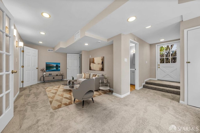 3779 Park Boulevard Way, Oakland, CA 94610 - carpeted living area with baseboards and recessed lighting