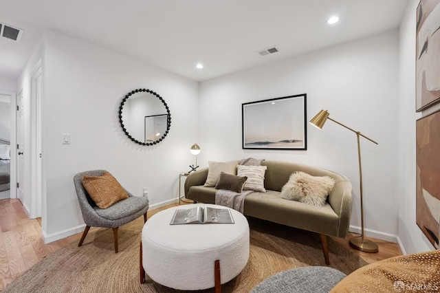 living room with wood-type flooring