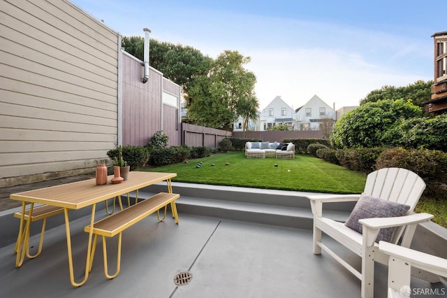 view of patio / terrace with an outdoor hangout area