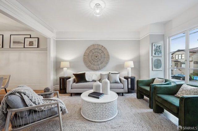 living room featuring hardwood / wood-style flooring