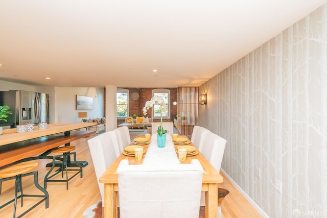 dining room with light hardwood / wood-style flooring