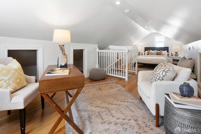 1758 Palou Ave, San Francisco, CA 94124 - bedroom featuring vaulted ceiling and wood finished floors