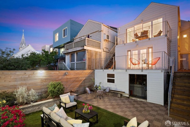 1758 Palou Ave, San Francisco, CA 94124 - rear view of property with outdoor lounge area and a patio area