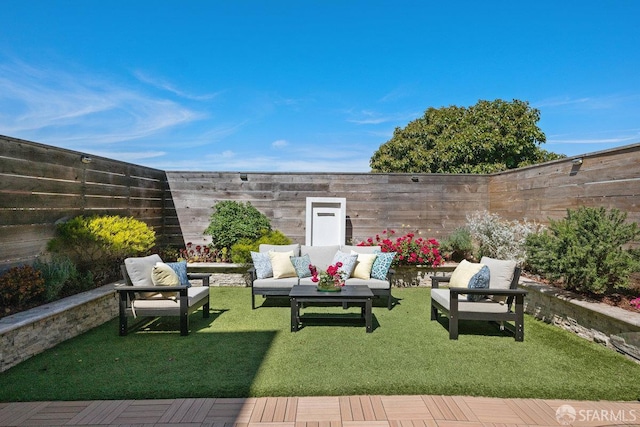 1758 Palou Ave, San Francisco, CA 94124 - fenced backyard with outdoor lounge area