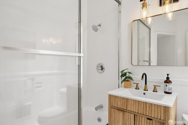 67 Rome St, San Francisco, CA 94112 - bathroom featuring vanity and combined bath / shower with glass door
