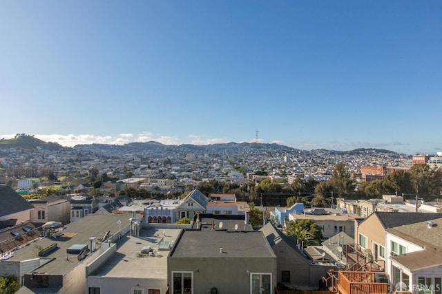 birds eye view of property featuring a mountain view