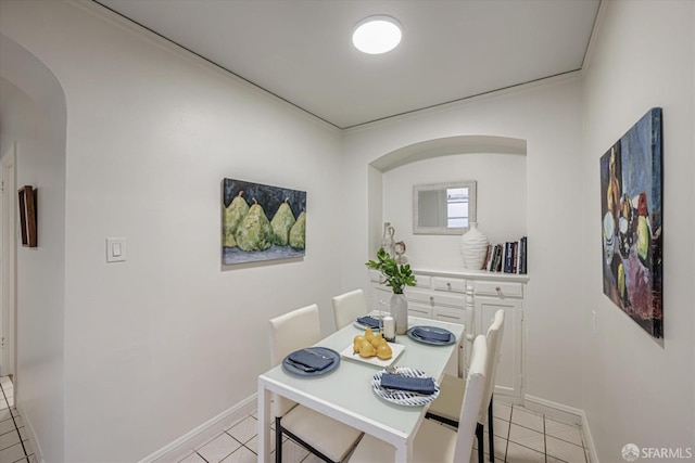 dining room with light tile patterned floors