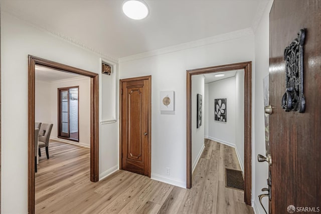 hall featuring light hardwood / wood-style flooring