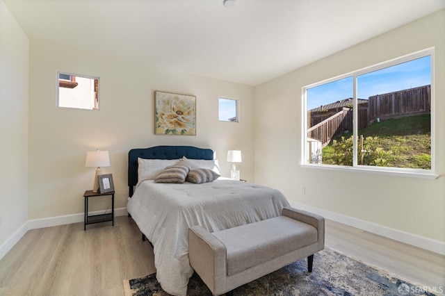 bedroom featuring light hardwood / wood-style floors