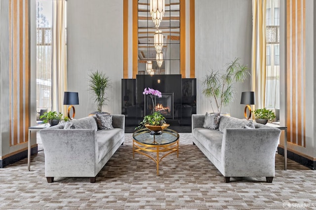 631 Ofarrell St Unit 812, San Francisco, CA 94109 - living area with a lit fireplace