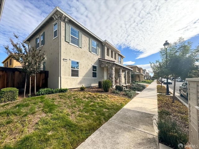 exterior space with a yard