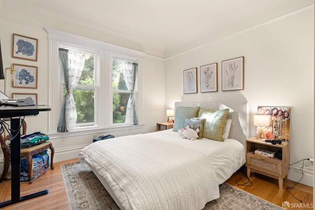 bedroom with light hardwood / wood-style floors