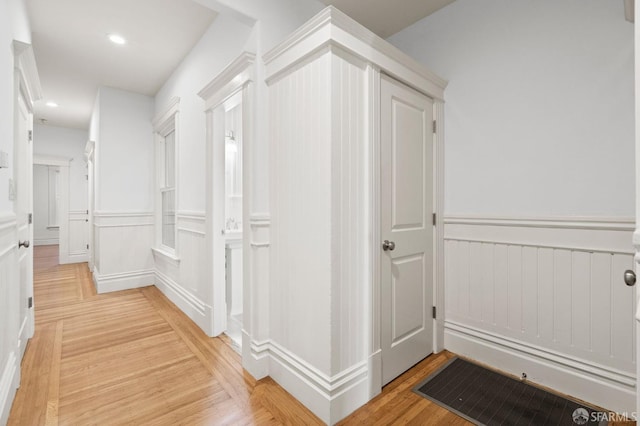 hallway featuring light hardwood / wood-style flooring