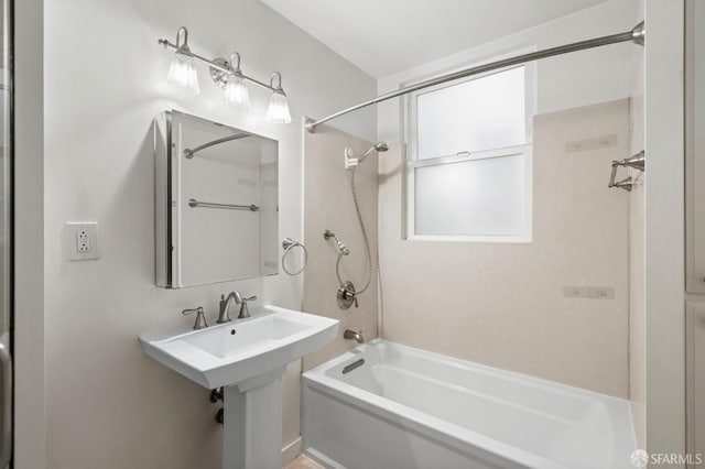 bathroom featuring shower / washtub combination