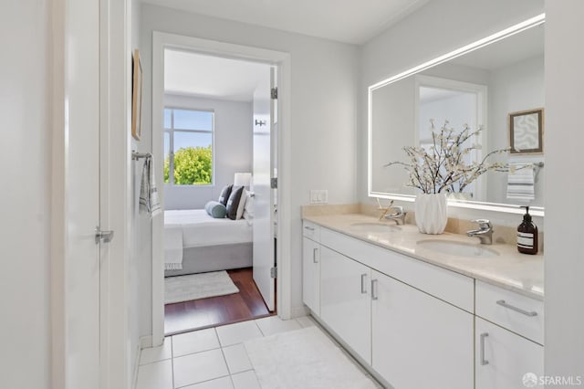 451 Kansas St Unit 428, San Francisco, CA 94107 - bathroom with double vanity, tile patterned flooring, and connected bathroom