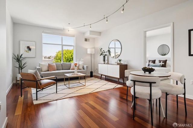451 Kansas St Unit 428, San Francisco, CA 94107 - living area featuring wood finished floors and track lighting