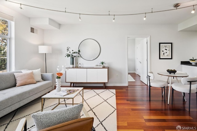 451 Kansas St Unit 428, San Francisco, CA 94107 - living room with wood finished floors and track lighting