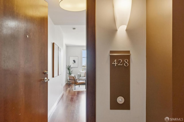 451 Kansas St Unit 428, San Francisco, CA 94107 - hallway with wood finished floors and baseboards
