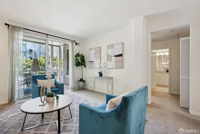 3901 Lick Mill Blvd Unit 165, Santa Clara, CA 95054 - carpeted living area featuring baseboards, ornamental molding, and a chandelier