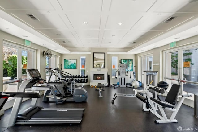 3901 Lick Mill Blvd Unit 165, Santa Clara, CA 95054 - workout area featuring plenty of natural light, french doors, and recessed lighting