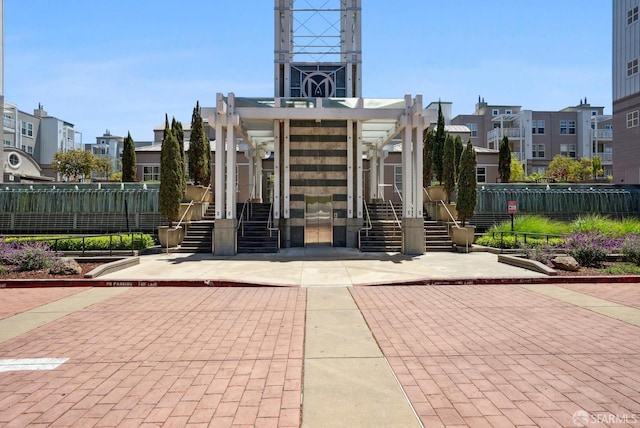 3901 Lick Mill Blvd Unit 165, Santa Clara, CA 95054 - surrounding community with stairs, a pergola, and a residential view