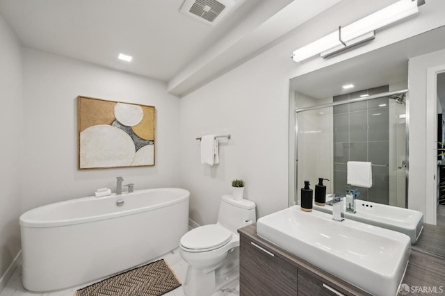 1605 Riviera Ave Unit 608, Walnut Creek, CA 94596 - full bathroom featuring a soaking tub, vanity, and a stall shower