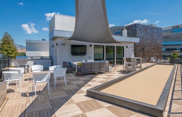 1605 Riviera Ave Unit 608, Walnut Creek, CA 94596 - deck with outdoor dining space, outdoor lounge area, and exterior kitchen