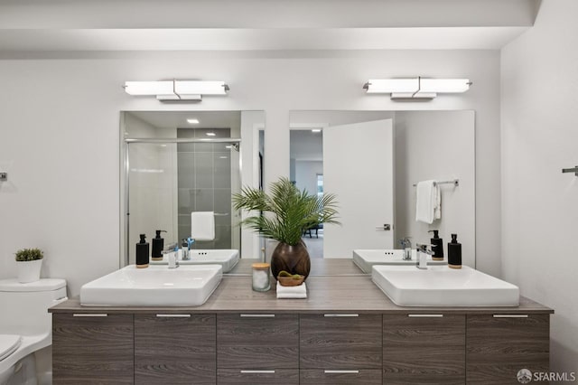 1605 Riviera Ave Unit 608, Walnut Creek, CA 94596 - full bathroom featuring double vanity and a shower stall